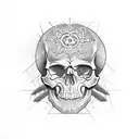 skull catholic geometry  tattoo design idea