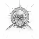 skull catholic geometry  tattoo design idea