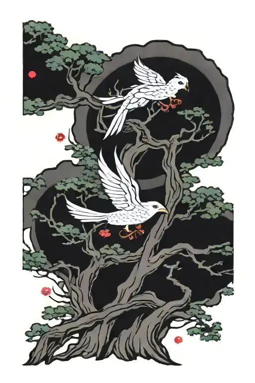 patience and wisdom forest strength tattoo design idea