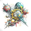 atom movement associated with ADHD tattoo design idea