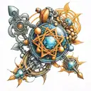 atom movement associated with ADHD tattoo design idea