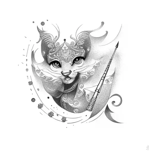 Flute with name roshni tattoo design idea