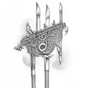 Flute with name roshni tattoo design idea