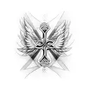 Combine a cross and wings in a unique and intricate design tattoo design idea