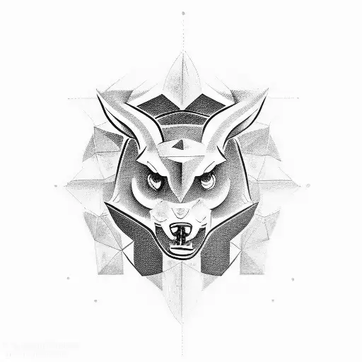 A tattoo design inspired by the concept of an alpha mentality, incorporating symbols of leadership and strength tattoo design idea