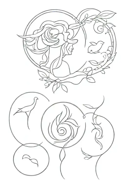 Virgo, Aries, and leo zodiac sign tattoo design idea