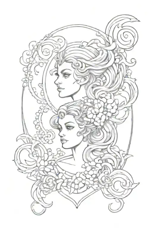 Virgo, Aries, and leo zodiac sign tattoo design idea