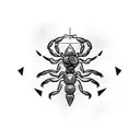 scorpion with bow and arrow tattoo design idea