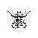 scorpion with bow and arrow tattoo design idea