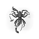 scorpion with bow and arrow tattoo design idea