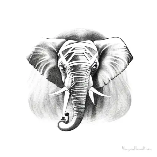 elephant with dream catcher tattoo design idea