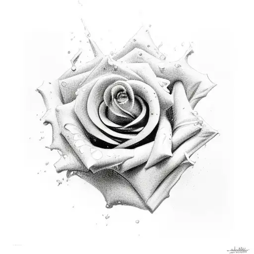 rose growing from concrete  tattoo design idea