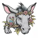eeyore and cross tattoo tattoo design idea