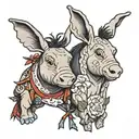 eeyore and cross tattoo tattoo design idea