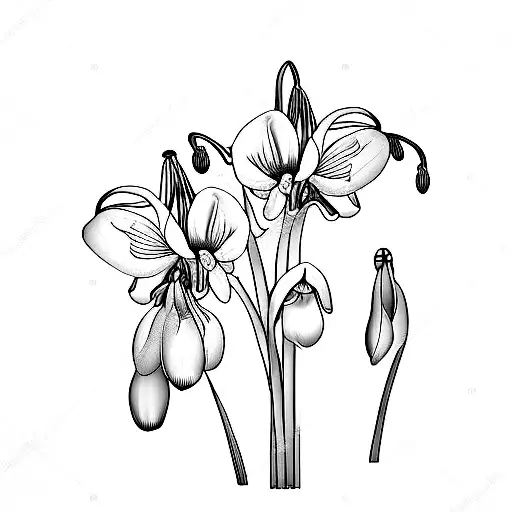 snowdrop flower poppy flower gladiolus flower morning glory flower  tattoo design idea