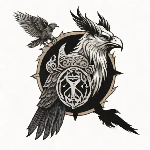 Vikings tattoo with crow and bear  tattoo design idea