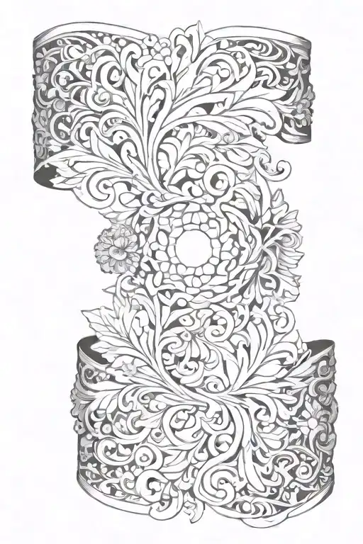 bracelet ornemental arm sleeve tattoo design idea