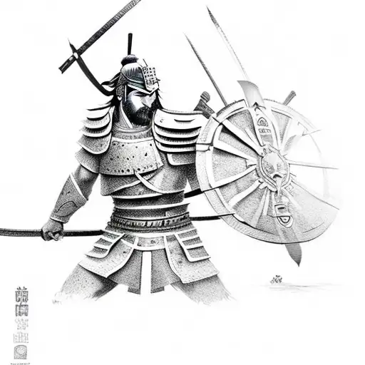 Samurai gladiator spartan  tattoo design idea