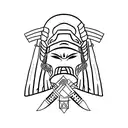 Samurai gladiator spartan  tattoo design idea