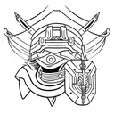 Samurai gladiator spartan  tattoo design idea