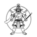 Samurai gladiator spartan  tattoo design idea