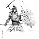 Samurai gladiator spartan  tattoo design idea