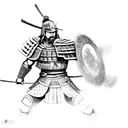 Samurai gladiator spartan  tattoo design idea