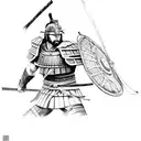 Samurai gladiator spartan  tattoo design idea