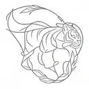 leaf tiger surrounded tattoo design idea
