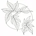 leaf tiger surrounded tattoo design idea