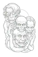 hear no evil see no evil tattoo design idea