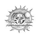 Sun and Moon tattoo design idea
