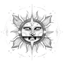 Sun and Moon tattoo design idea