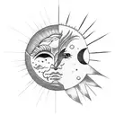 Sun and Moon tattoo design idea