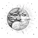 Sun and Moon tattoo design idea
