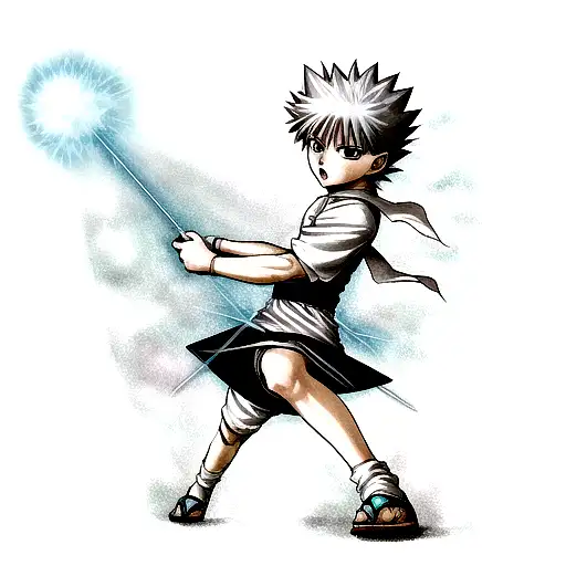 Killua with thunders tattoo design idea