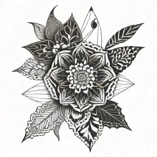 flower en mandala hand tattoo tattoo design idea