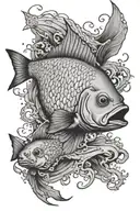 ocean dead fish  tattoo design idea