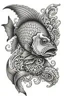 ocean dead fish  tattoo design idea