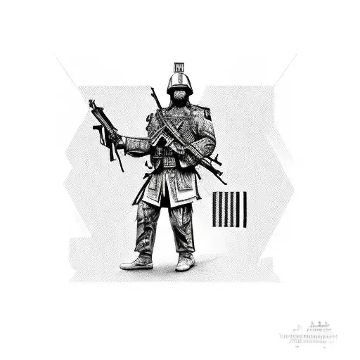 ak47 and dollars tattoo design idea