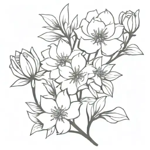 nier lunar tear flower bouqet ofthe flowers tattoo design idea