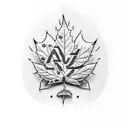 My name is dipali. please design a tattoo with either full name or just initial D. use leaf / flower tattoo design idea