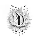 My name is dipali. please design a tattoo with either full name or just initial D. use leaf / flower tattoo design idea