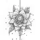 My name is dipali. please design a tattoo with either full name or just initial D. use leaf / flower tattoo design idea