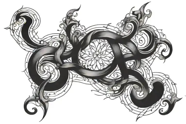 Coen Logan Amelia names intertwined tattoo design idea