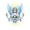 angel and devil  tattoo design idea