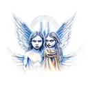 angel and devil  tattoo design idea