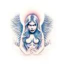 angel and devil  tattoo design idea