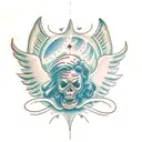 angel and devil  tattoo design idea