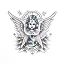 angel and devil  tattoo design idea